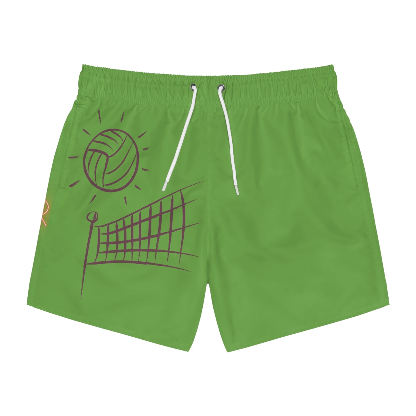 Swim Trunks: Volleyball Green