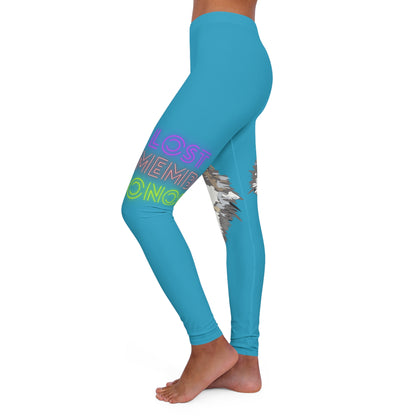 Women's Spandex Leggings: Wolves Turquoise