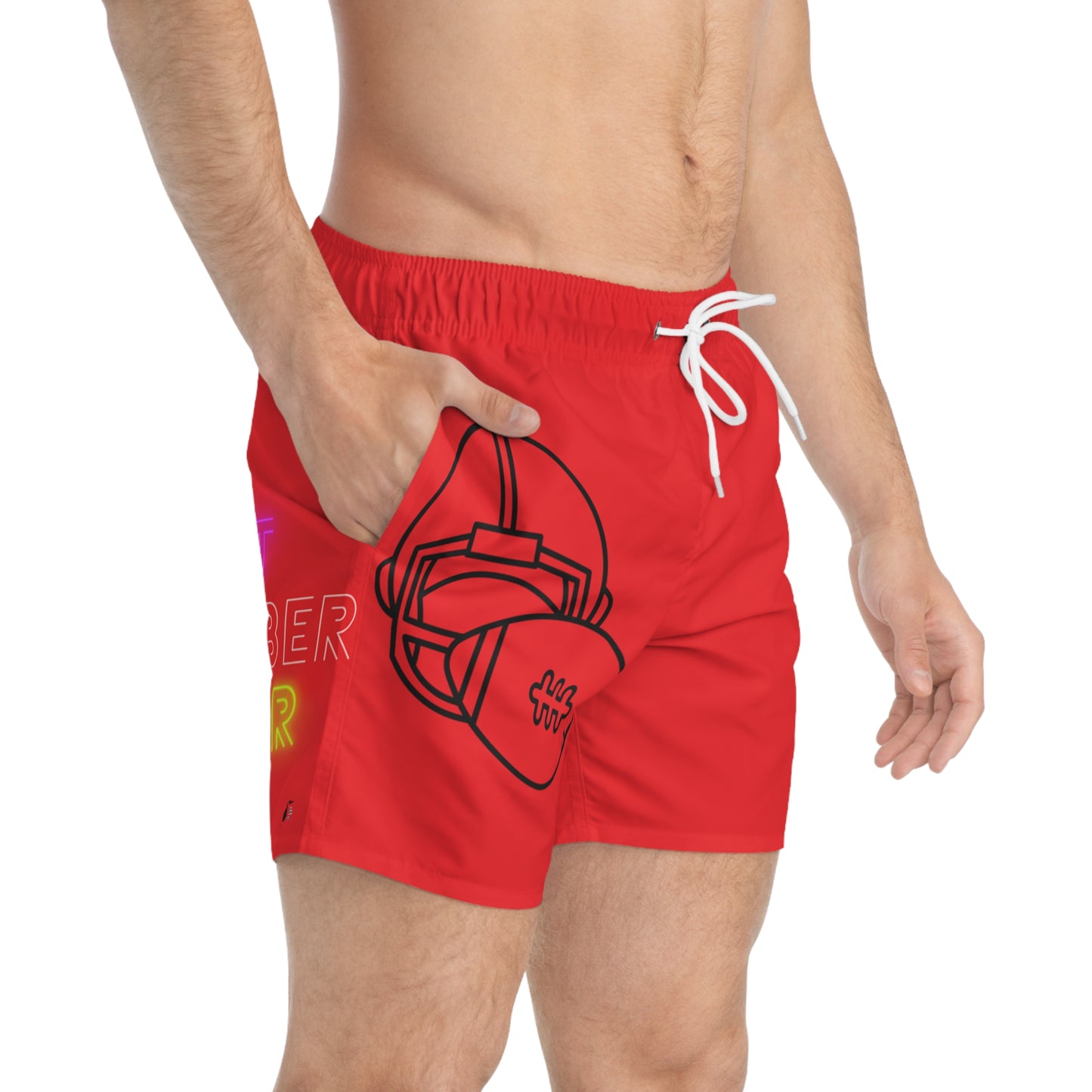 Swim Trunks: Football Red