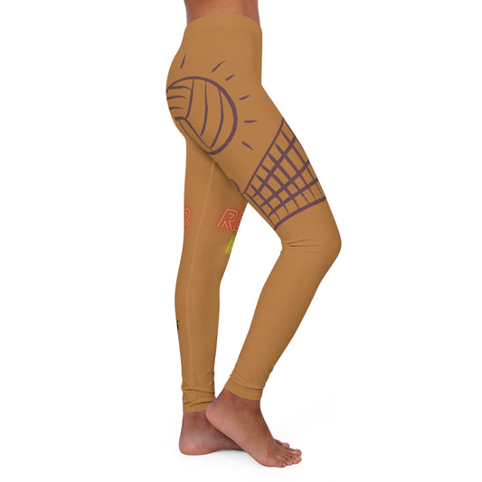 Women's Spandex Leggings: Volleyball Lite Brown