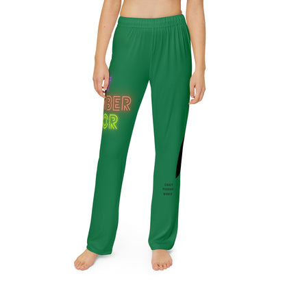 Kids Pajama Pants: Lost Remember Honor Dark Green