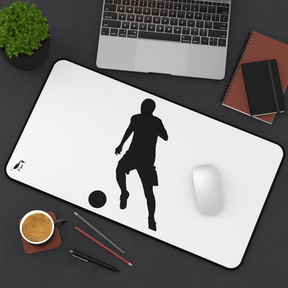 Desk Mat: Soccer White