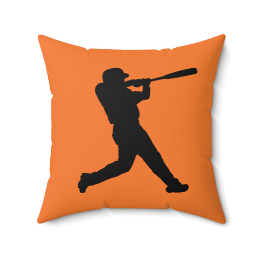 Spun Polyester Square Pillow: Baseball Crusta