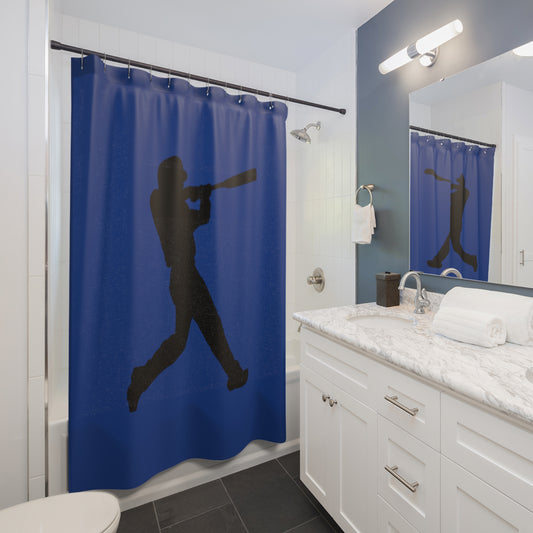 Shower Curtains: #1 Baseball Dark Blue