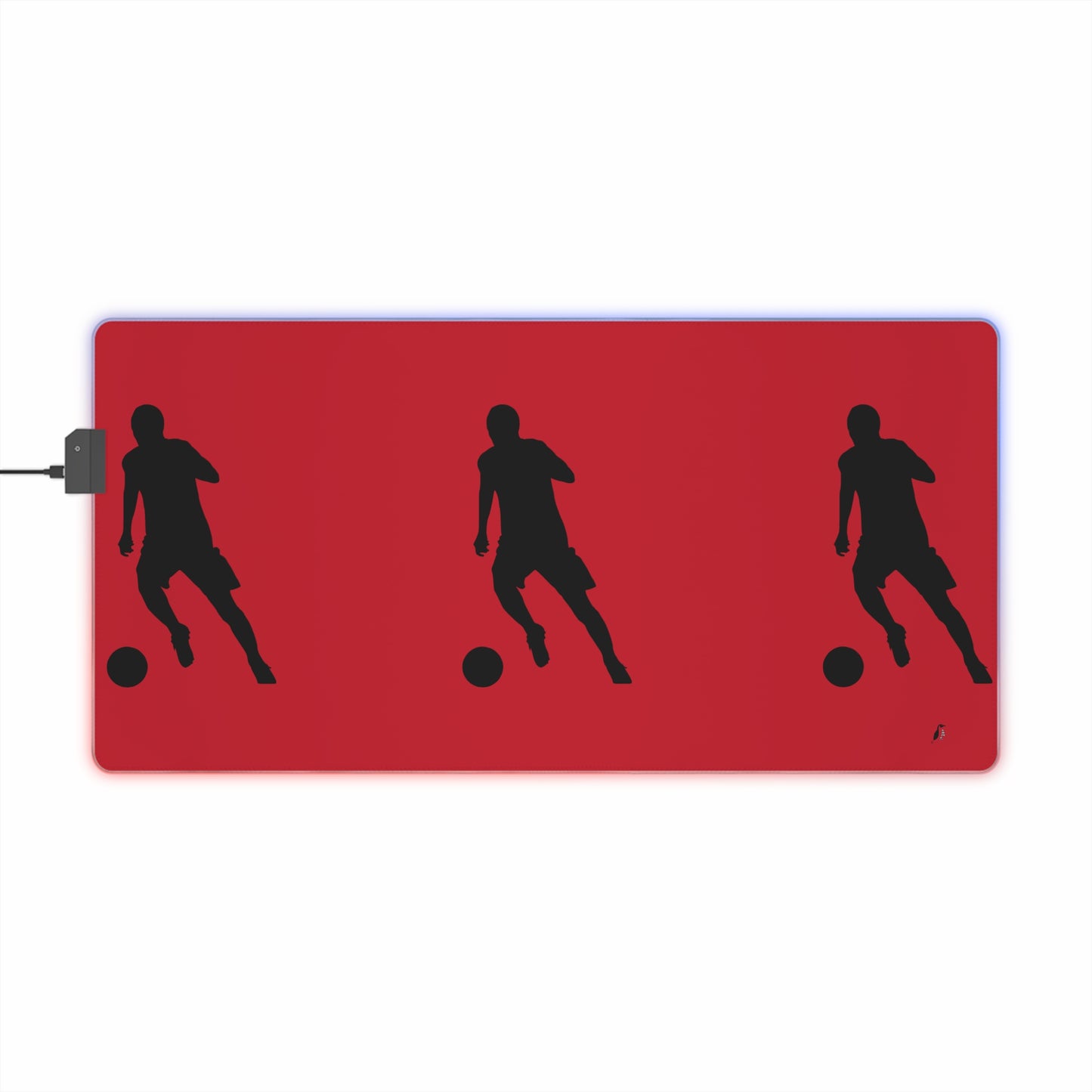 LED Gaming Mouse Pad: Soccer Dark Red