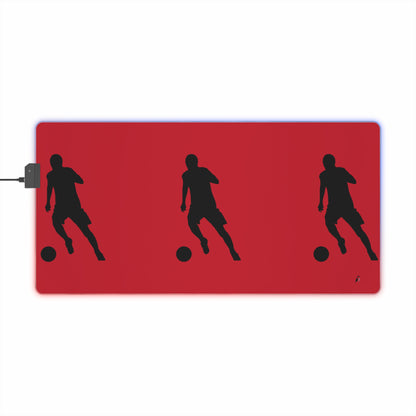 LED Gaming Mouse Pad: Soccer Dark Red