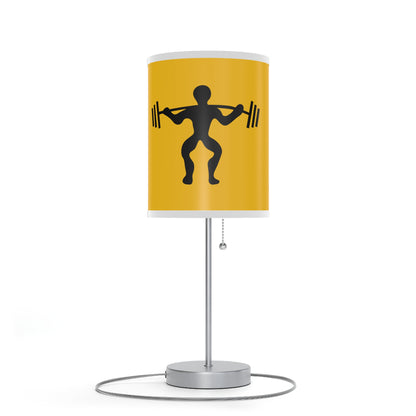 Lamp on a Stand, US|CA plug: Weightlifting Yellow