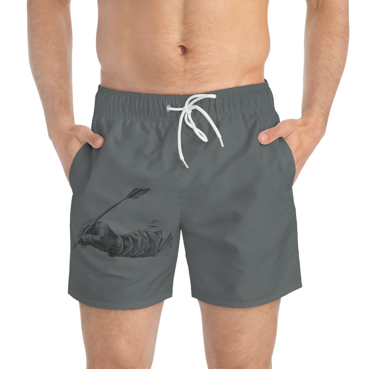 Swim Trunks: Writing Dark Grey