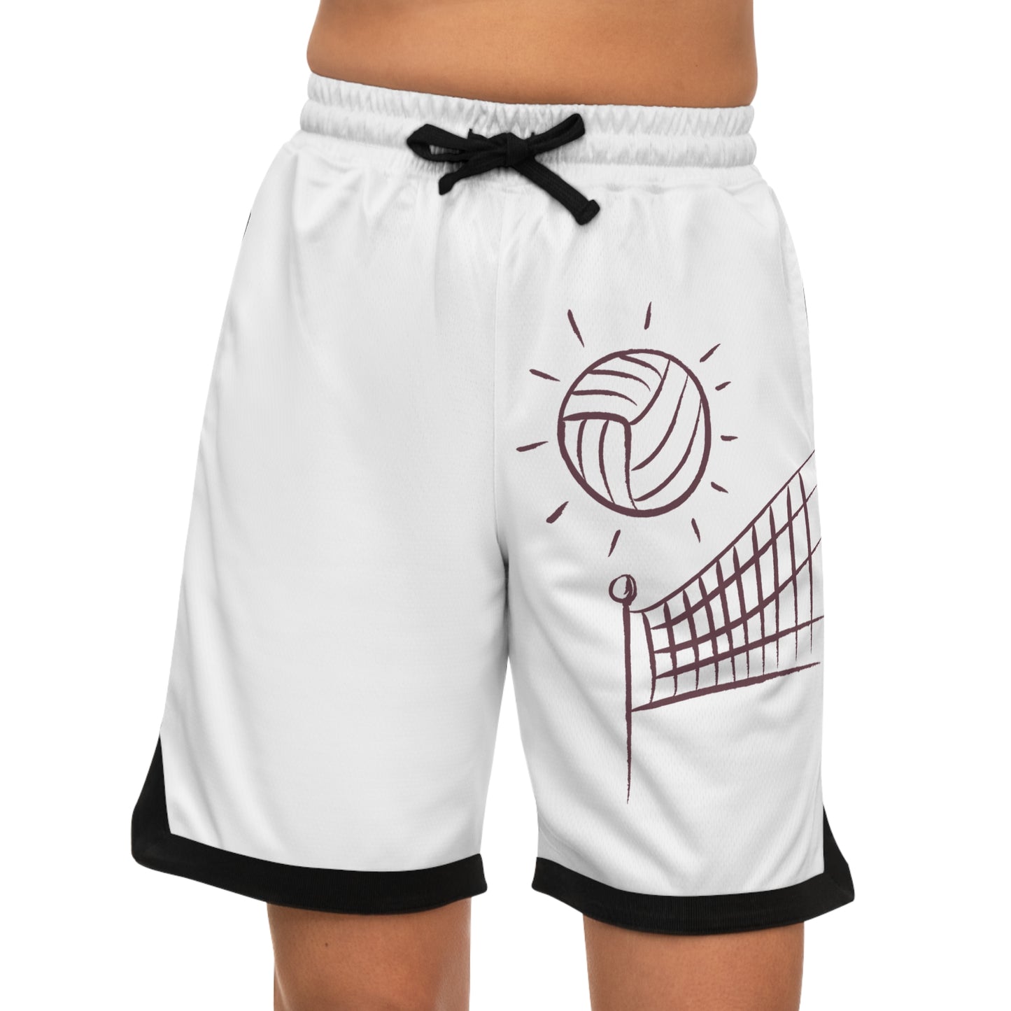 Basketball Rib Shorts: Volleyball White