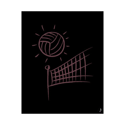 Premium Matte Vertical Posters: Volleyball Black