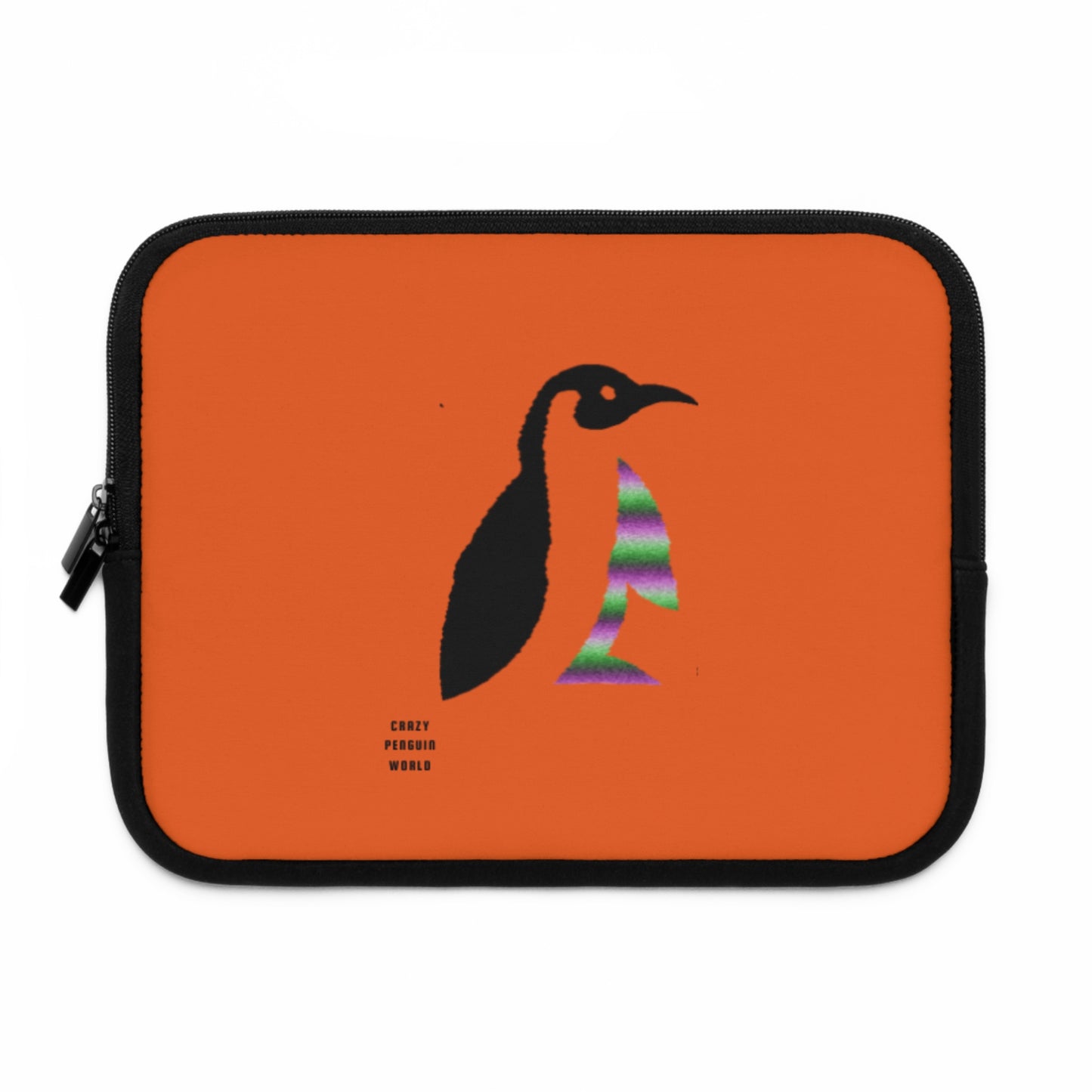 Laptop Sleeve: Crazy Penguin World Logo Orange