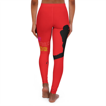 Women's Spandex Leggings: Baseball Red