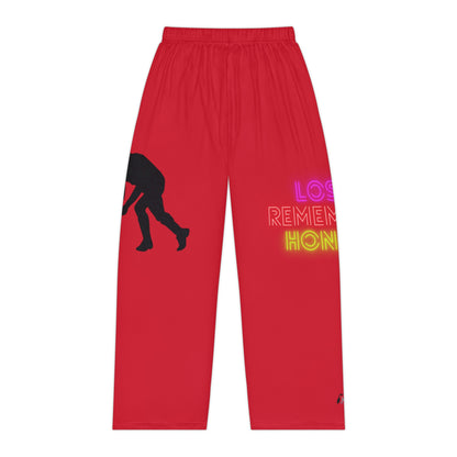 Women's Pajama Pants: Hockey Dark Red