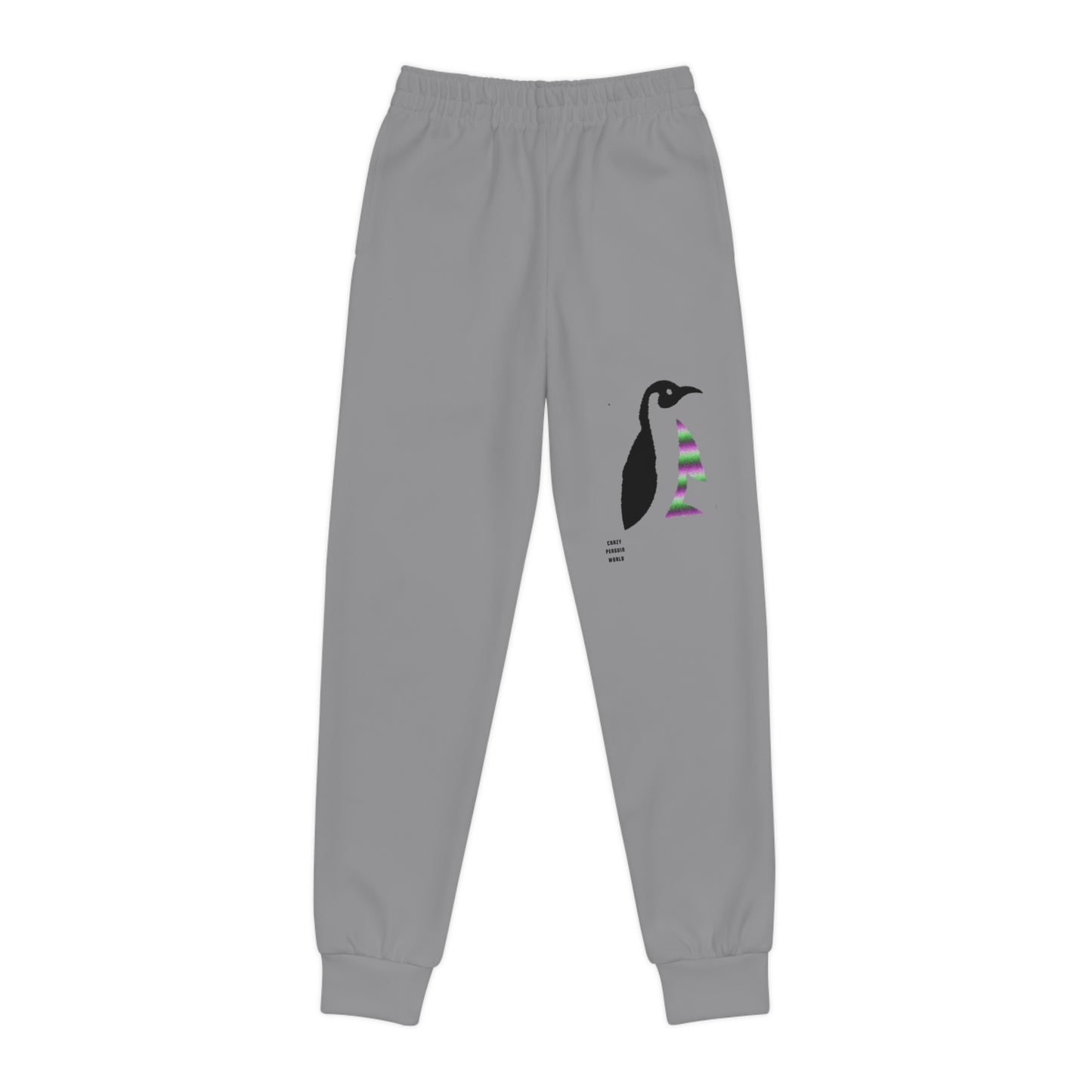 Youth Joggers: Crazy Penguin World Logo Grey