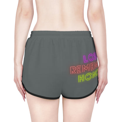 Women's Relaxed Shorts: Crazy Penguin World Logo Dark Grey