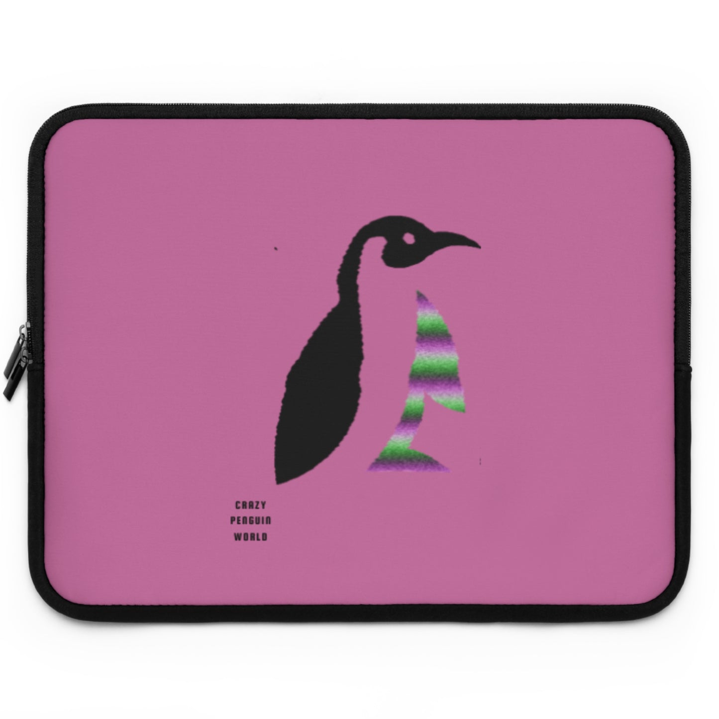 Laptop Sleeve: Crazy Penguin World Logo Lite Pink