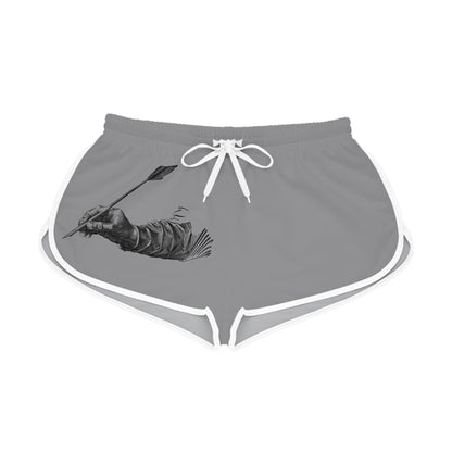 Women's Relaxed Shorts: Writing Grey