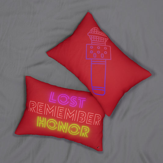 Spun Polyester Lumbar Pillow: Music Dark Red