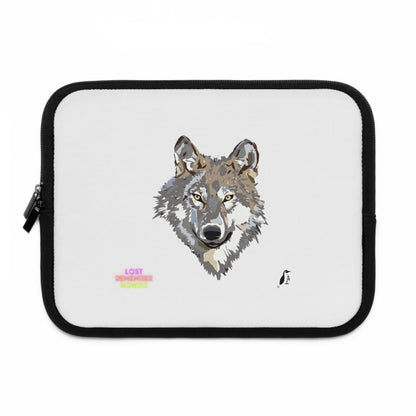 Laptop Sleeve: Wolves White