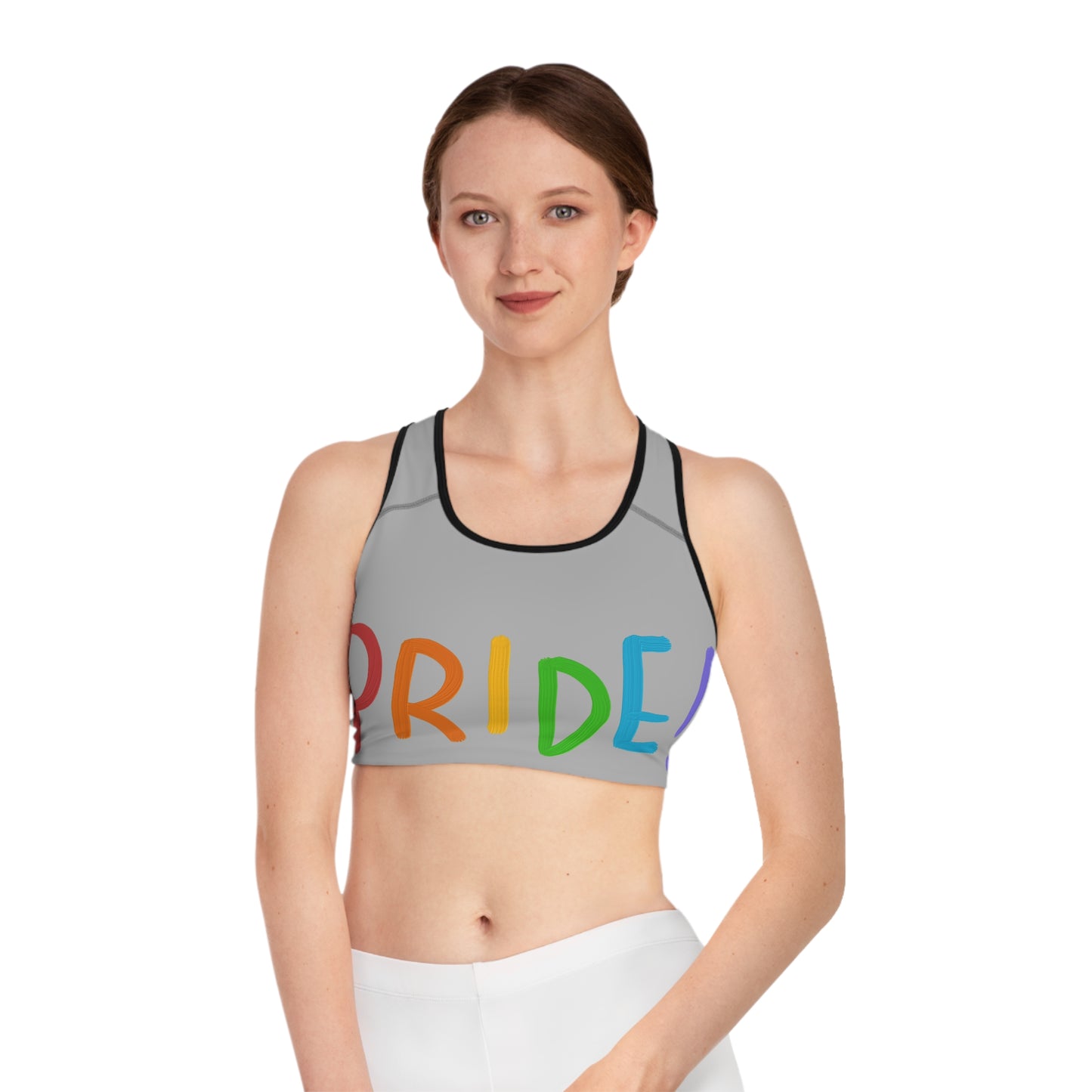 Sports Bra: LGBTQ Pride Lite Grey