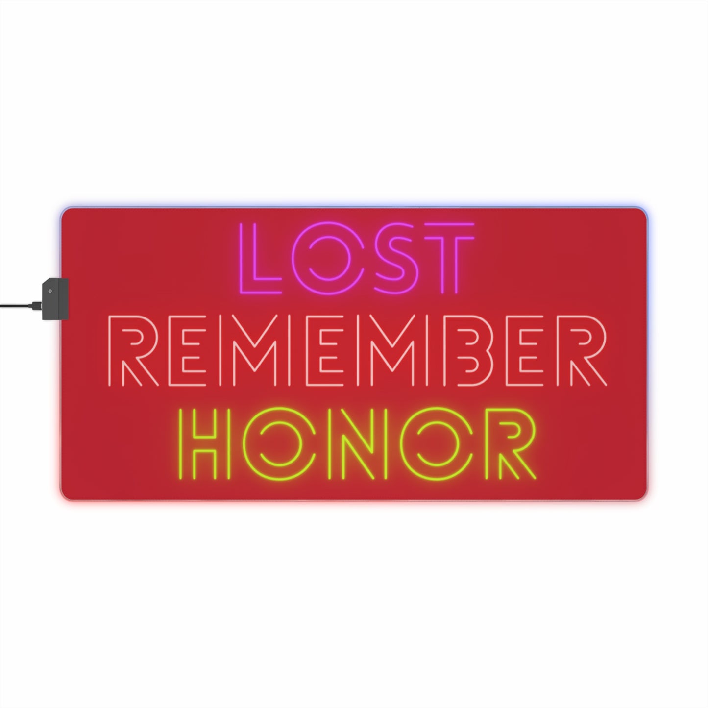 LED Gaming Mouse Pad: Lost Remember Honor Dark Red