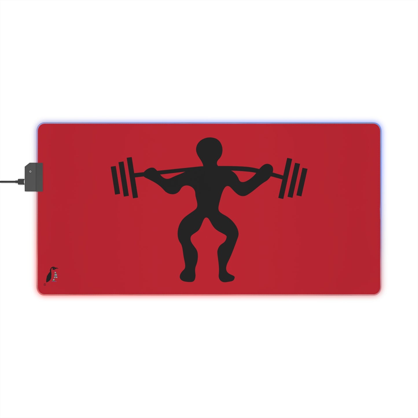 LED Gaming Mouse Pad: Weightlifting Dark Red