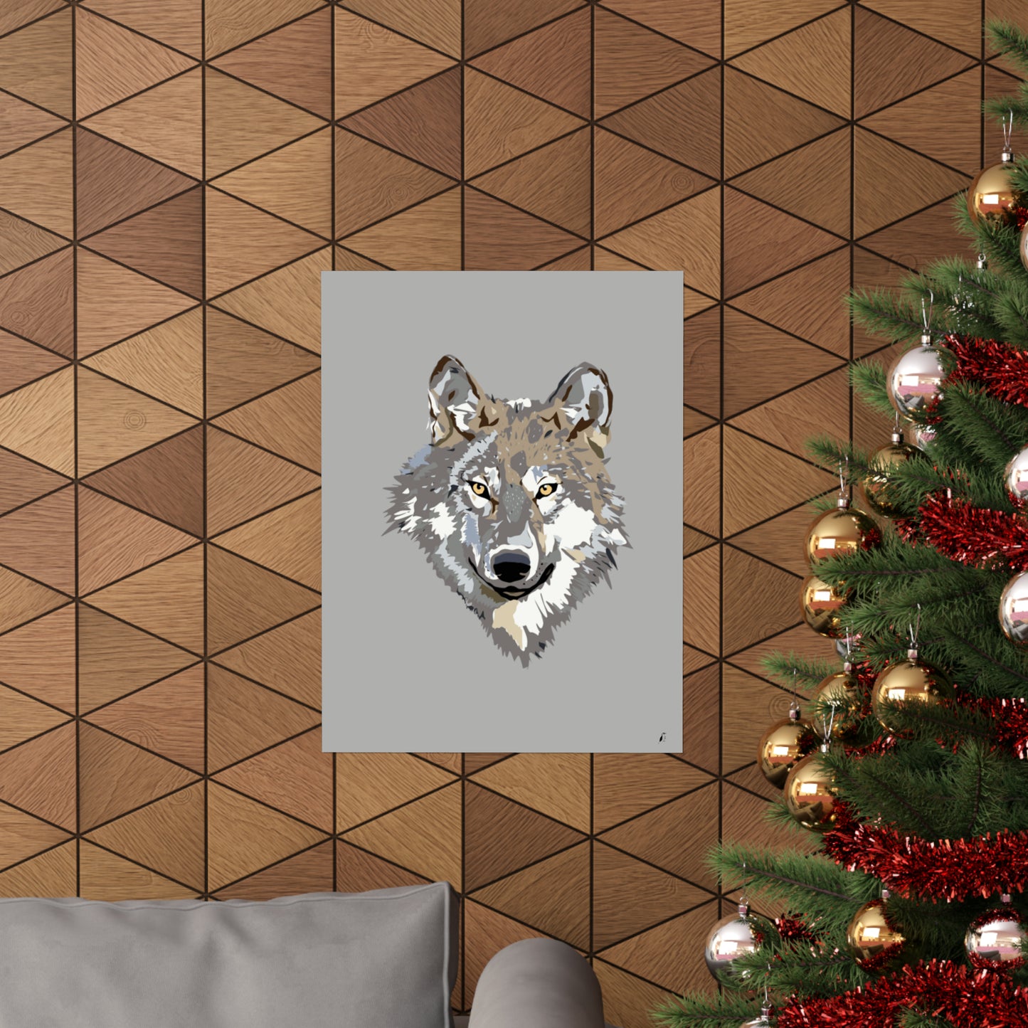Premium Matte Vertical Posters: Wolves Lite Grey