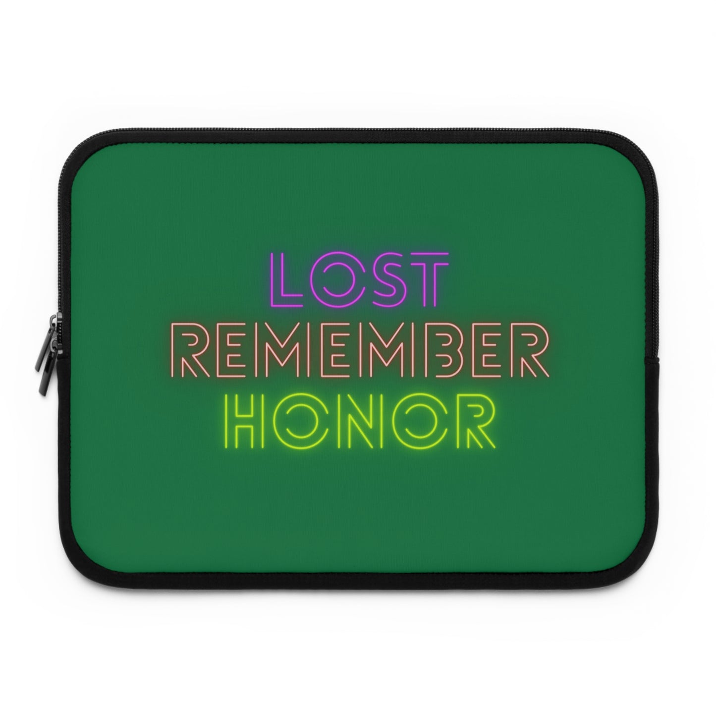 Laptop Sleeve: Lost Remember Honor Dark Green