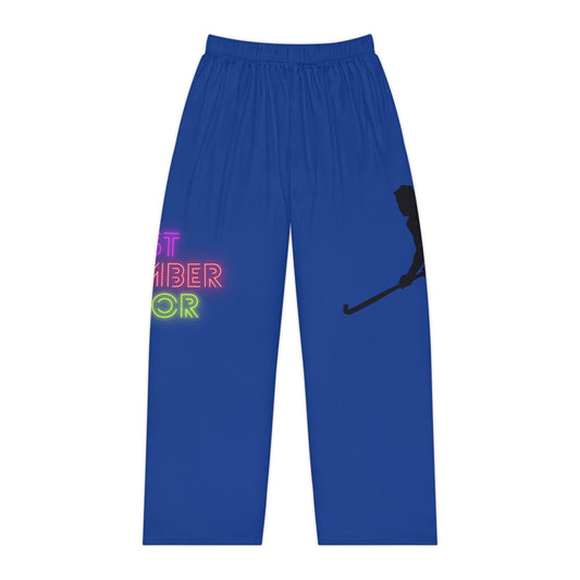 Pambabaeng Pajama Pants: Hockey Dark Blue