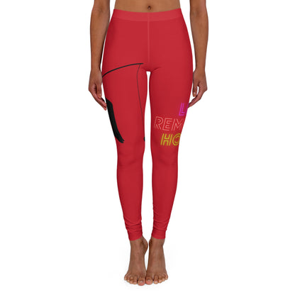 Women's Spandex Leggings: Fishing Dark Red