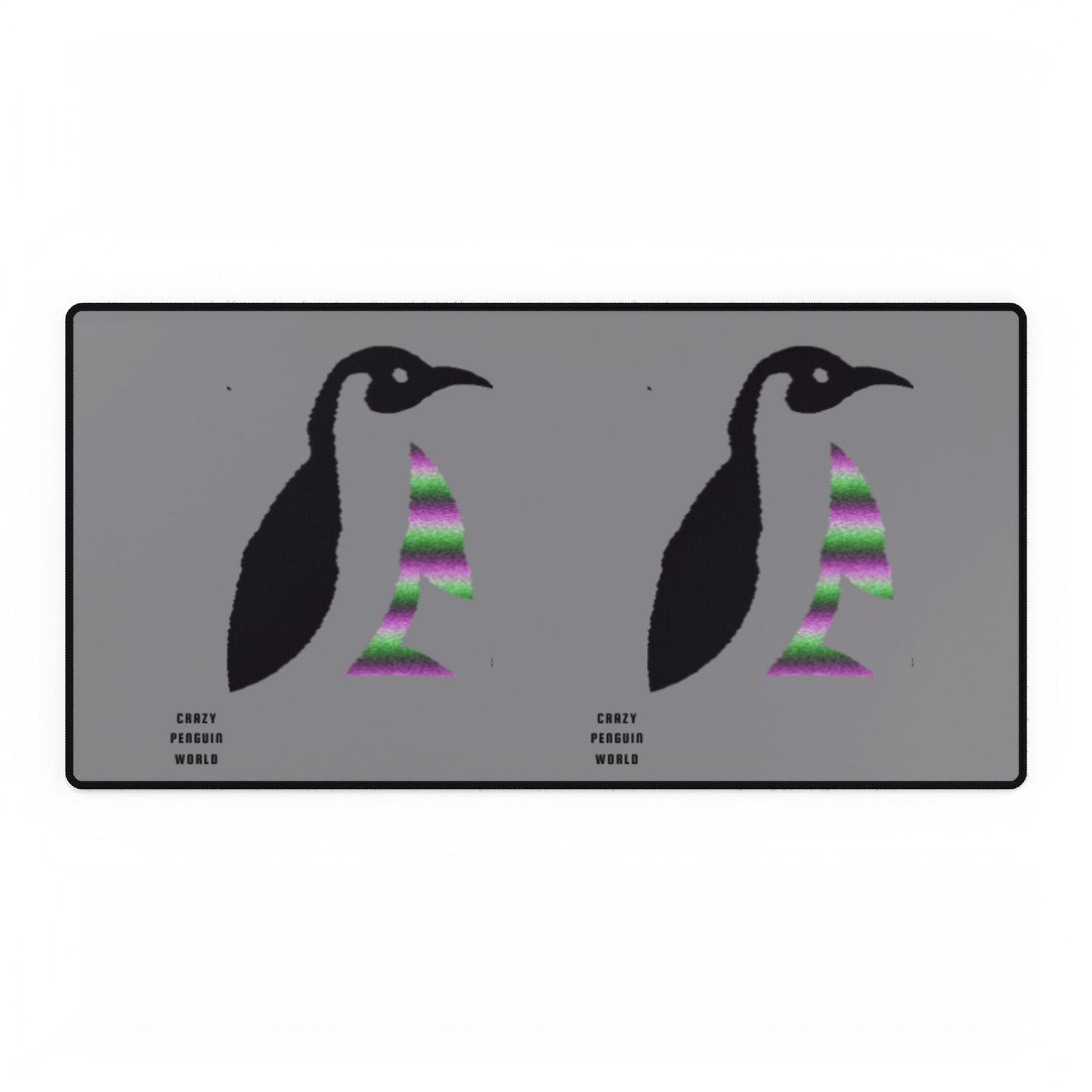 Desk Mats: Crazy Penguin World Logo Grey