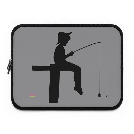 Laptop Sleeve: Fishing Grey