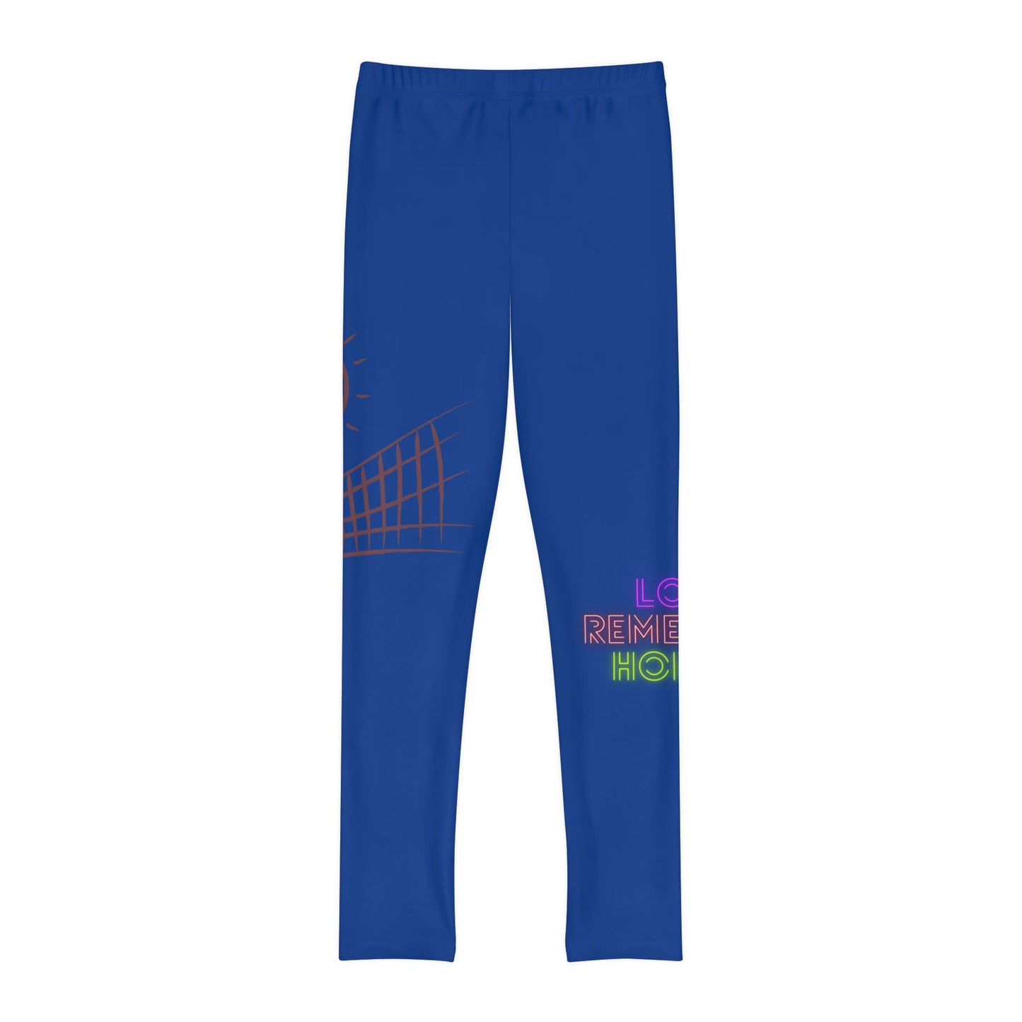 Youth Full-Length Leggings: Volleyball Dark Blue