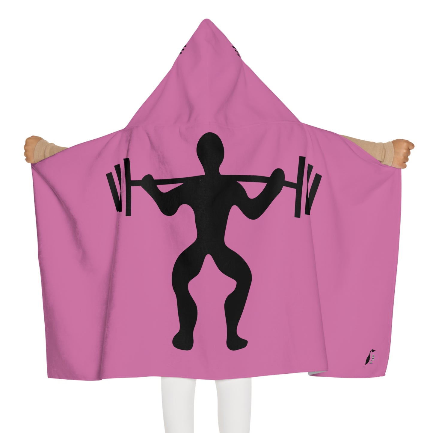 Youth Hooded Towel: Weightlifting Lite Pink