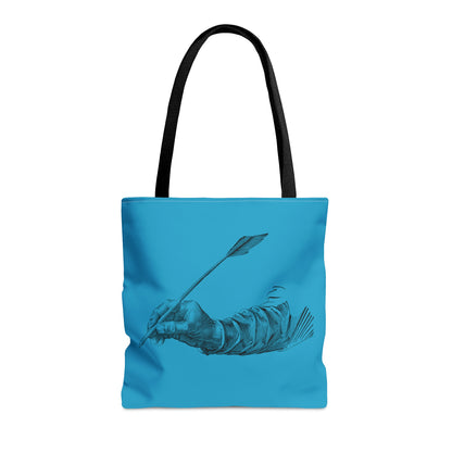 Tote Bag: Writing Turquoise