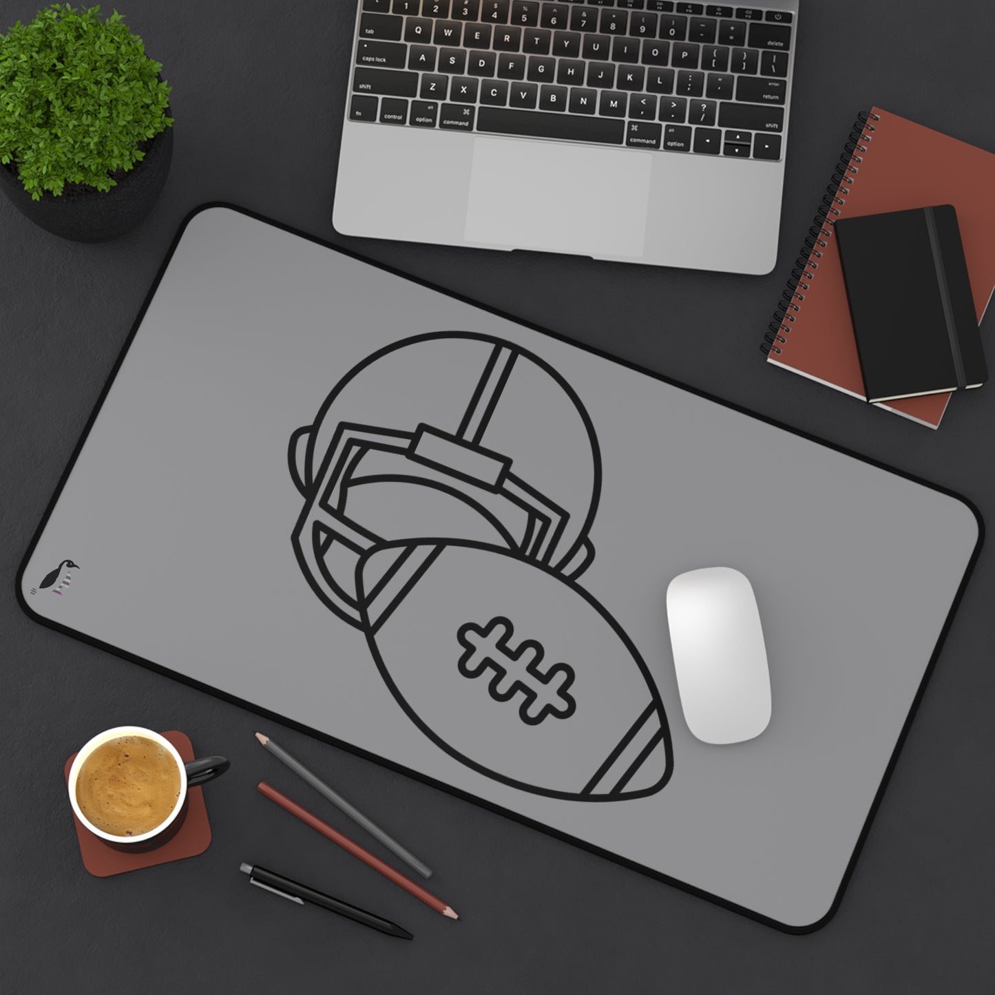 Desk Mat: Football Grey