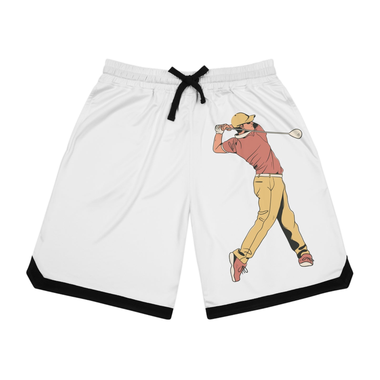 Basketball Rib Shorts: Golf White