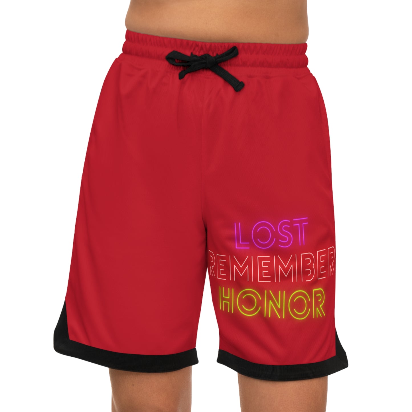 Basketball Rib Shorts: Lost Remember Honor Dark Red