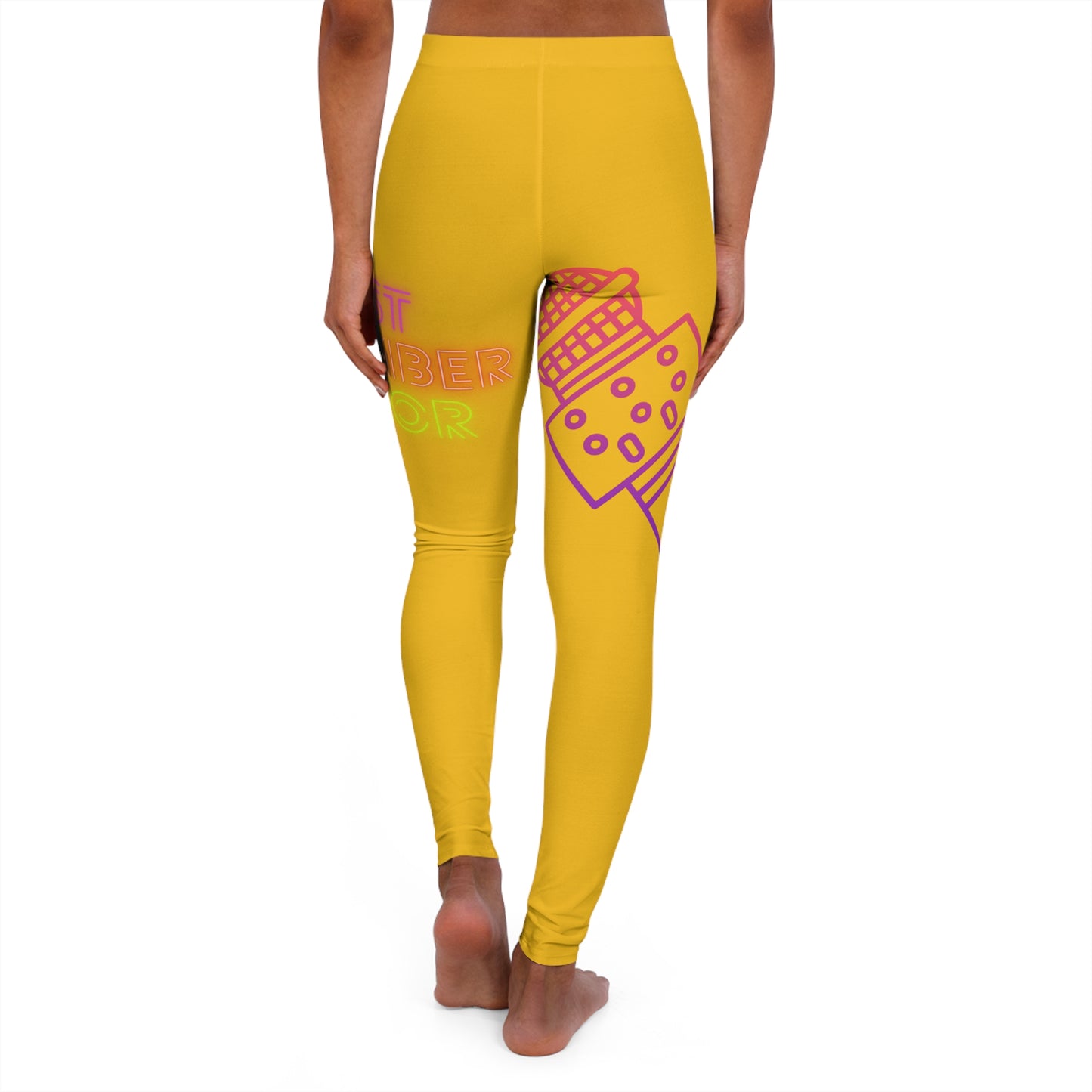 Women's Spandex Leggings: Music Yellow