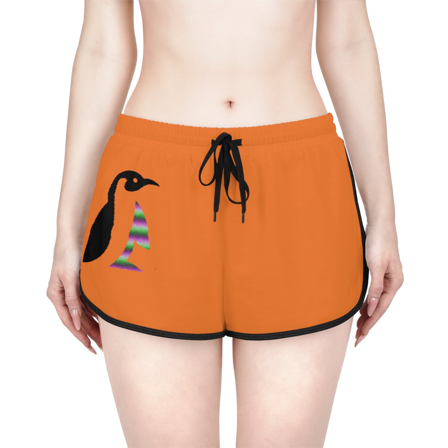 Women's Relaxed Shorts: Crazy Penguin World Logo Crusta