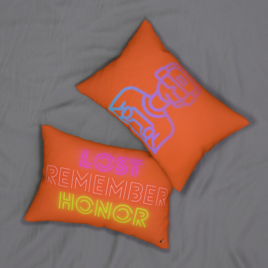 Spun Polyester Lumbar Pillow: Gaming Orange