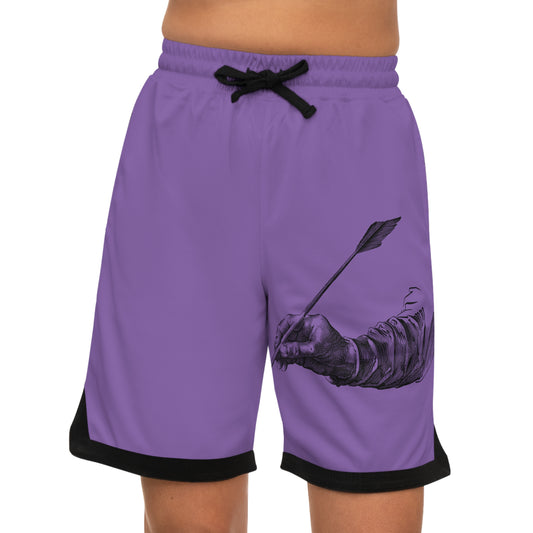 Basketball Rib Shorts: Writing Lite Purple