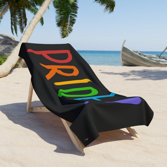 Beach Towel: LGBTQ Pride Black