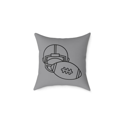 Spun Polyester Pillow: Football Grey