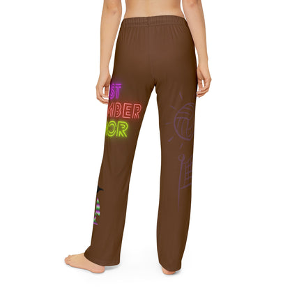 Kids Pajama Pants: Volleyball Brown