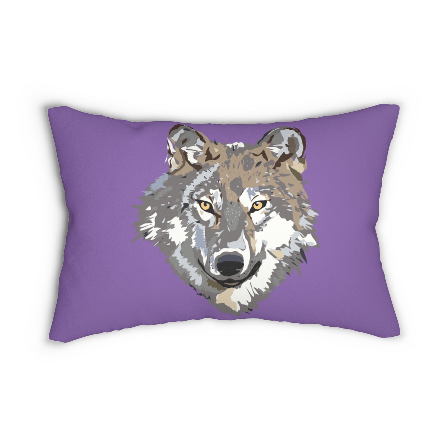 Spun Polyester Lumbar Pillow: Wolves Lite Purple