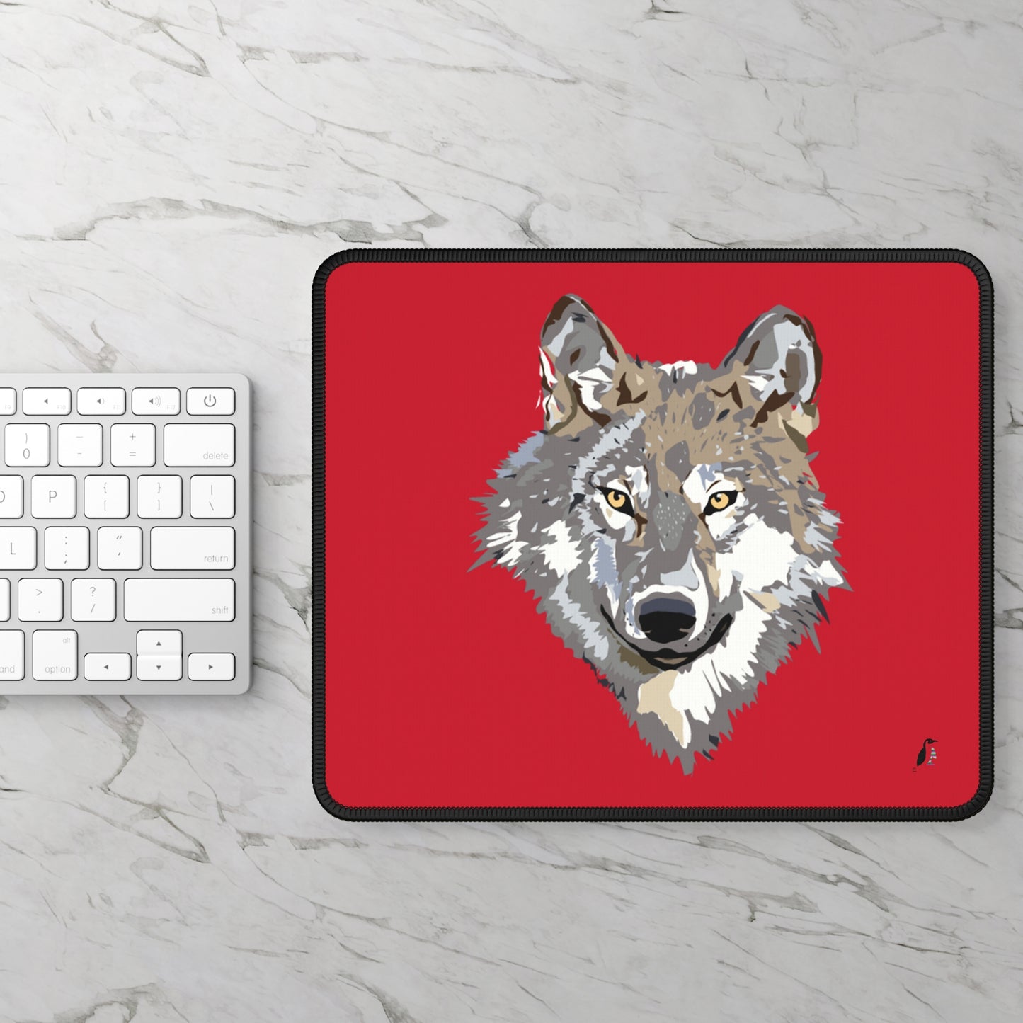 Gaming Mouse Pad: Wolves Dark Red