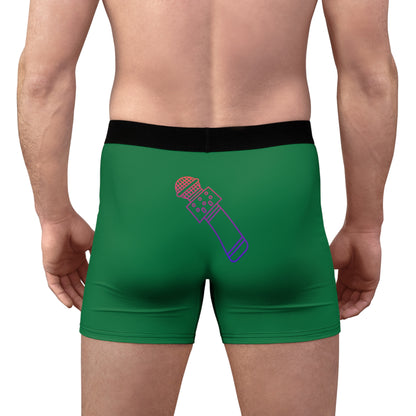 Men's Boxer Briefs: Music Dark Green