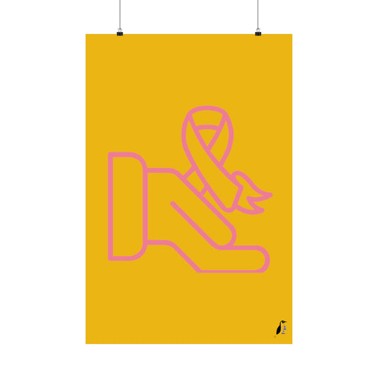 Premium Matte Vertical Posters: Fight Cancer Yellow