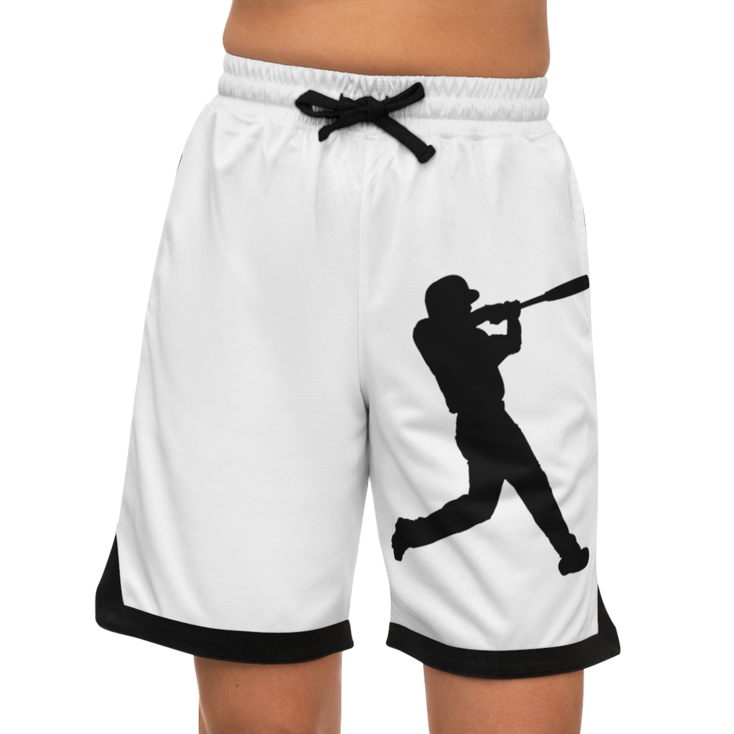 Basketball Rib Shorts: Baseball White